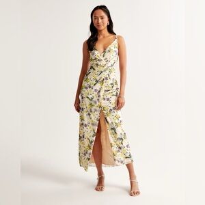 Abercrombie & Fitch Mesh Twist‎ Wrap Maxi Dress Floral NWT